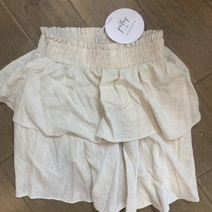 princess polly beige ruffled skirt